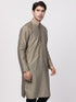 Men's Beige Cotton Silk Blend Kurta